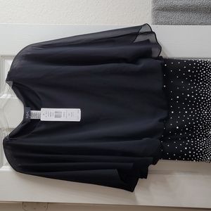 Black blouse with silver bling accents